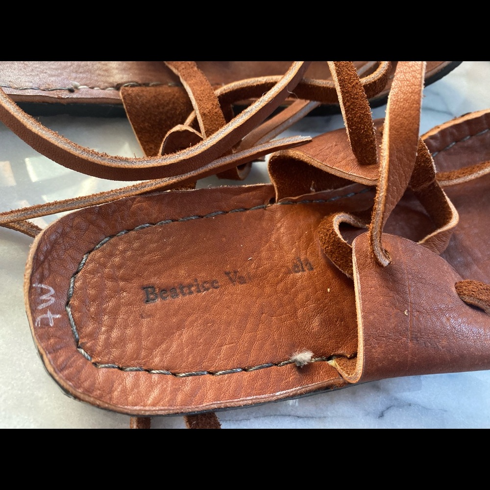 Early Beatrice Valenzuela Brown Gladiator Sandals - Picture 5 of 9